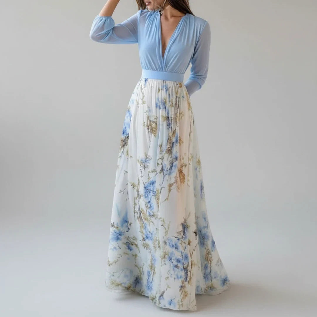 Beautiful Long Sleeve Maxi Dress for Ladies - Olytrend