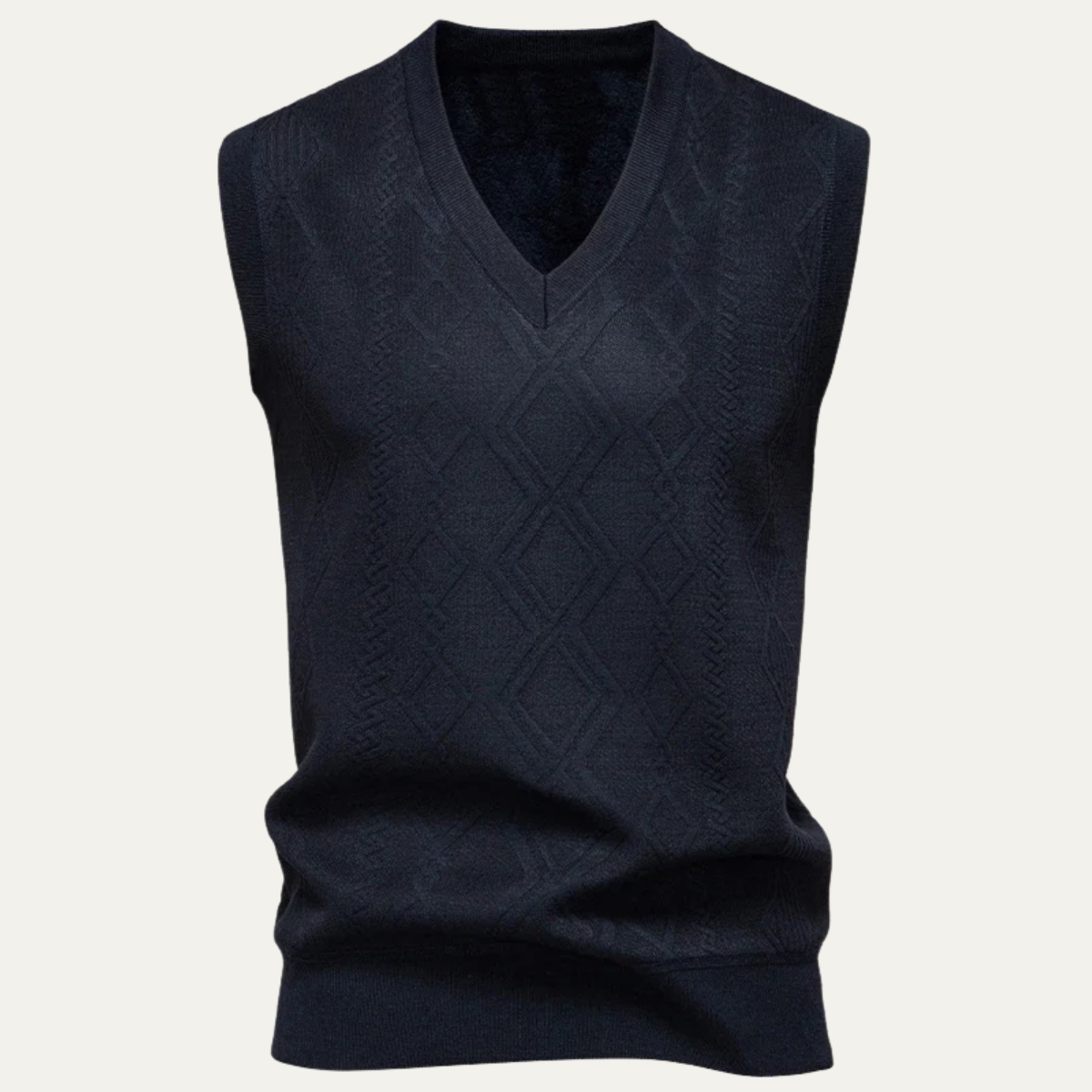 Warm Mens Cable Knit V Neck Sweater Vest - Nocini