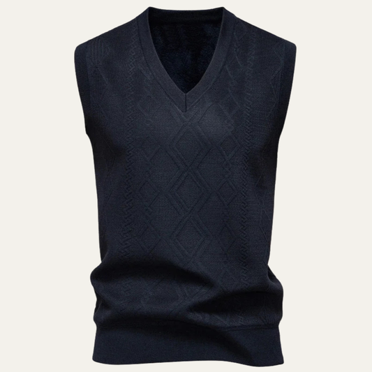 Warm Mens Cable Knit V Neck Sweater Vest - Nocini