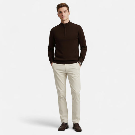 Ancient World | Men's Half-Zip Merino Wool Premium Sweater