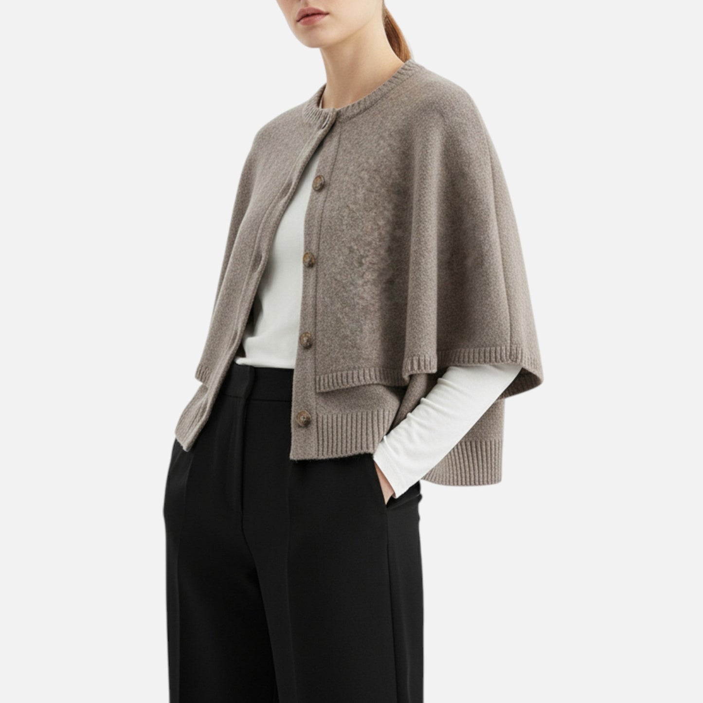 Ancient World | Cropped Cardigan-Cape Woman