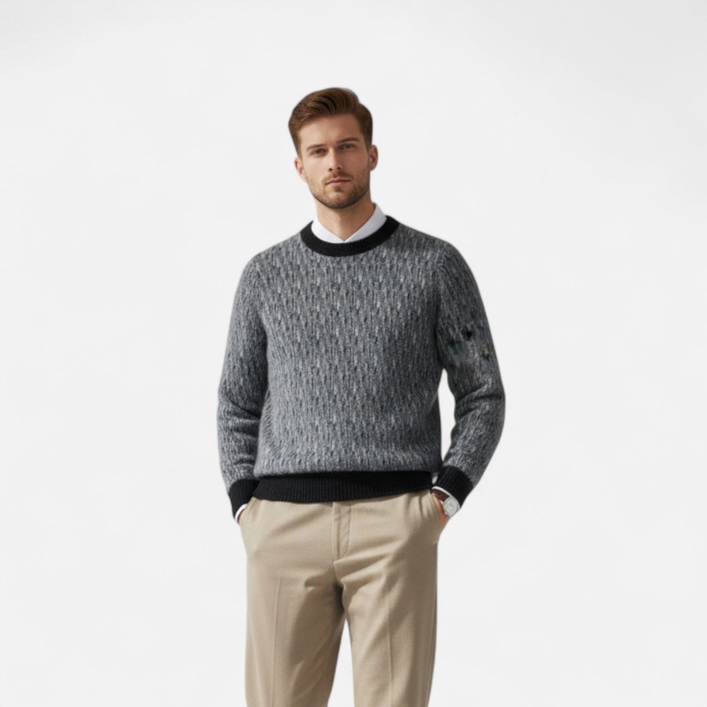 Ancient World | Men's Cashmere Sweater Classic Round Neck