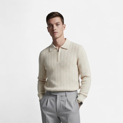 Ancient World | Long Sleeve Knit Polo Sweater