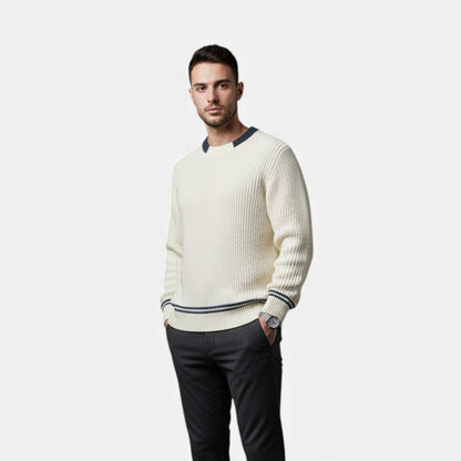 Ancient World | Classic Knit Sweater Men – Elegant Patchwork