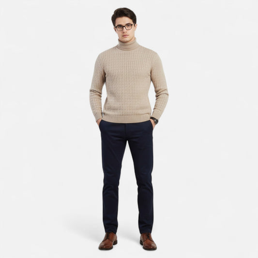 Ancient World | Men's Solid Knit Turtleneck Sweater