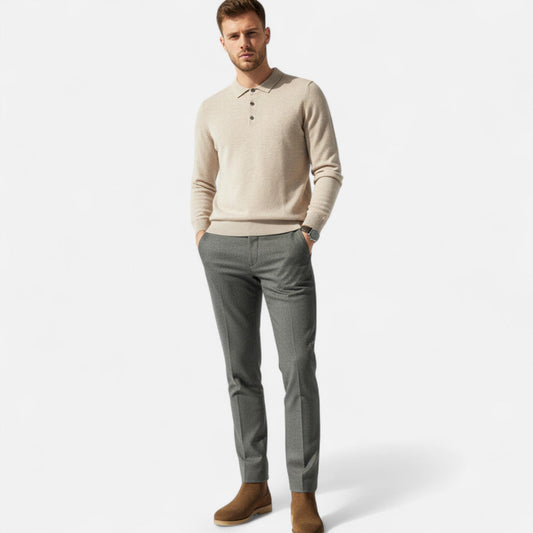 Ancient World | Men's Merino Wool Polo Collar Sweater