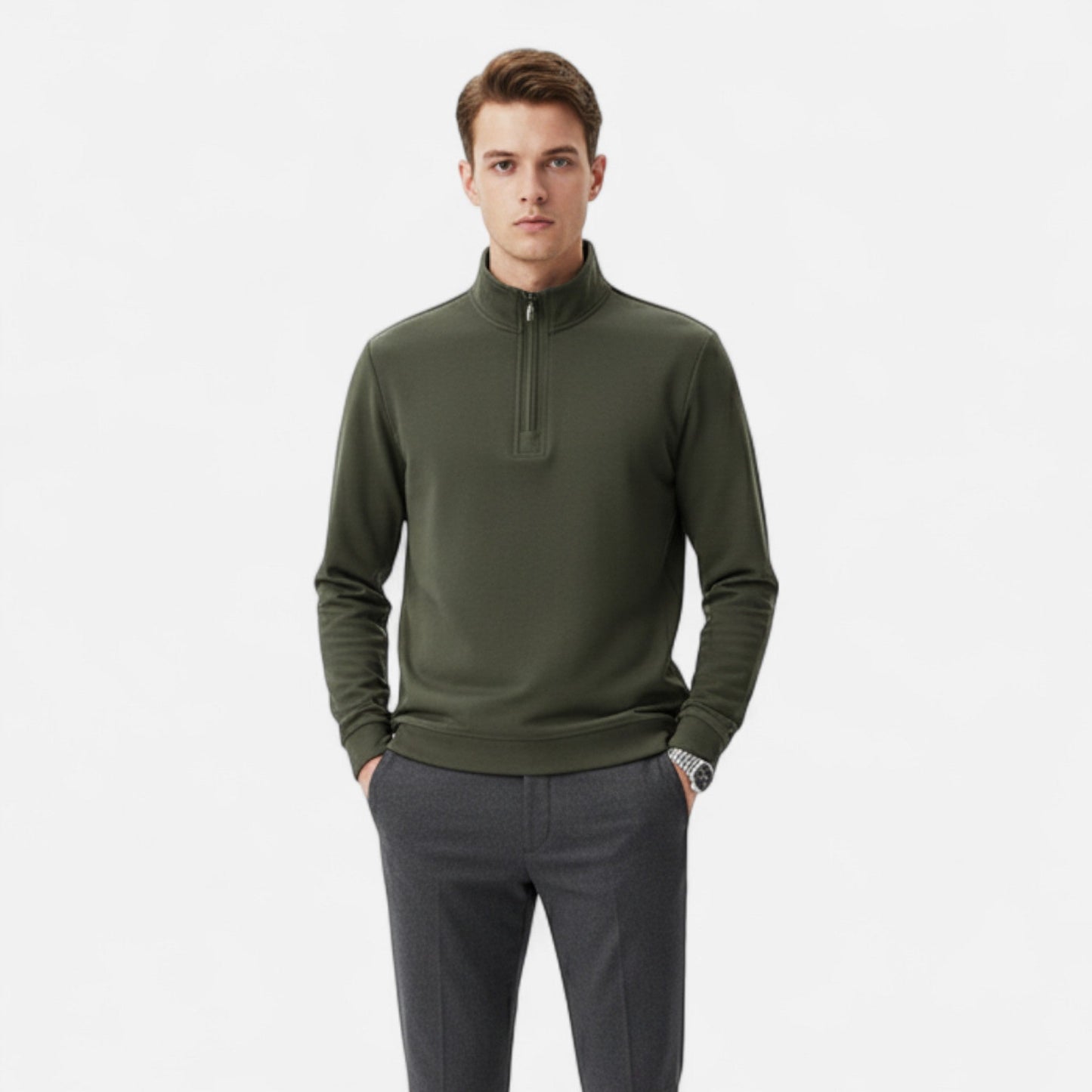 Ancient World | Lightweight Half-Zip Cotton Sweater Men