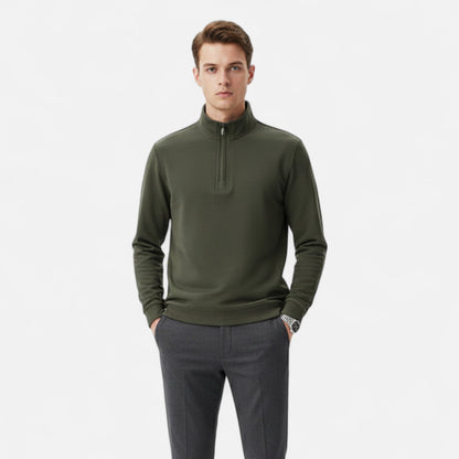 Ancient World | Lightweight Half-Zip Cotton Sweater Men