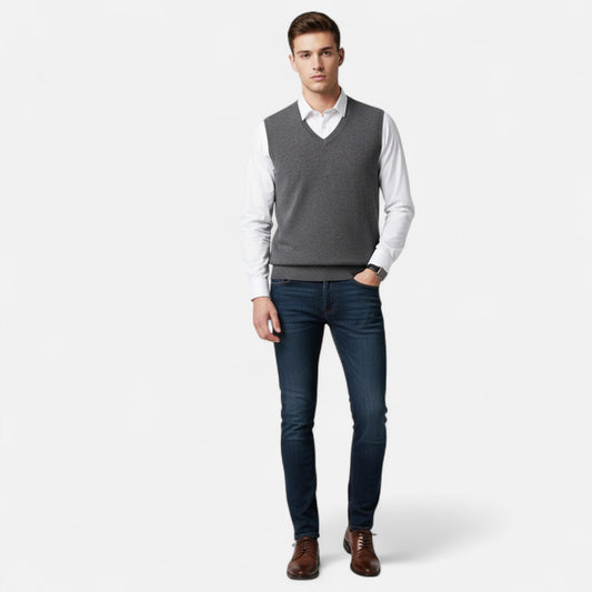 Ancient World | Men's V-Neck Merino Wool Vest