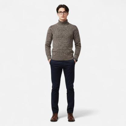 Ancient World | Men's Polar Fleece Turtleneck Slim Fit Sweater