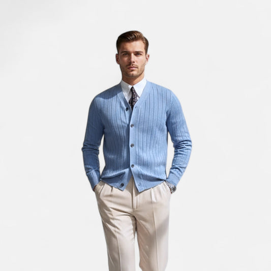 Ancient World | Men's V-Neck Elegant Knit Cardigan