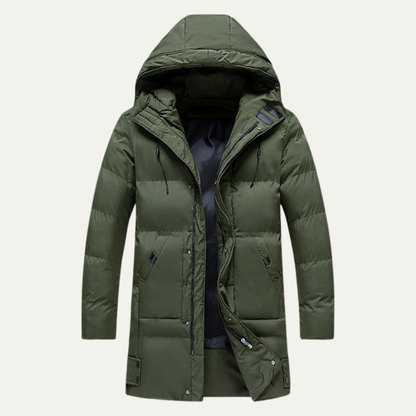 Warm Men's Down Parka Coat with Hood