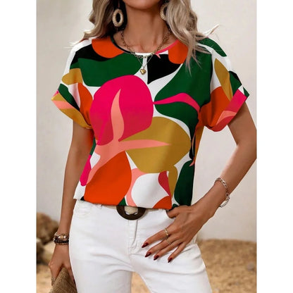 Geometric Pattern T-Shirt Woman