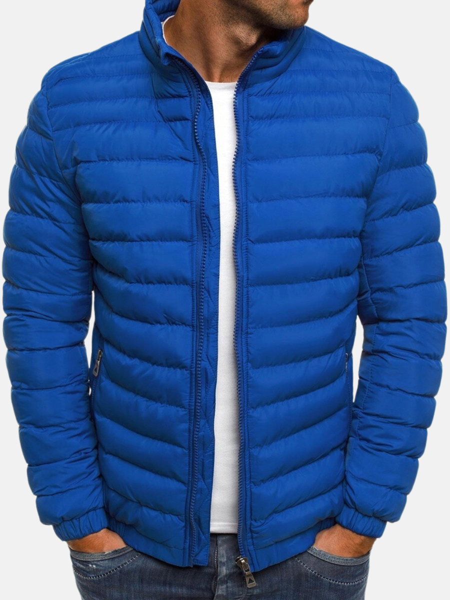 Adrian Men’s Slim Fit Puffer Jacket – Lightweight Quilted Winter Coat Blue