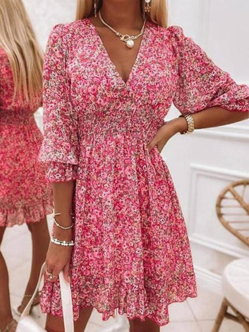 Boho Puff Sleeve Dress: Grace