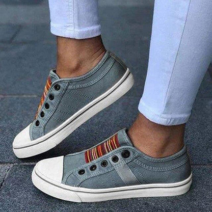 Anna | Women's Slip-on Sneakers with Lively Stripes for Casual Outfits