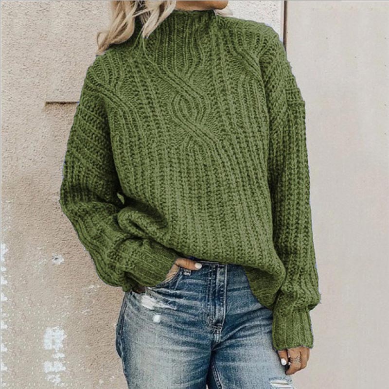Women's Winter Sweater | With High Collar and Pattern