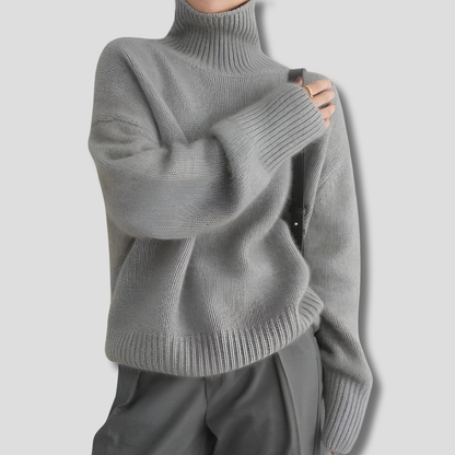 Warm Women's Chunky Wool Winter Sweater High Neck - Olytrend