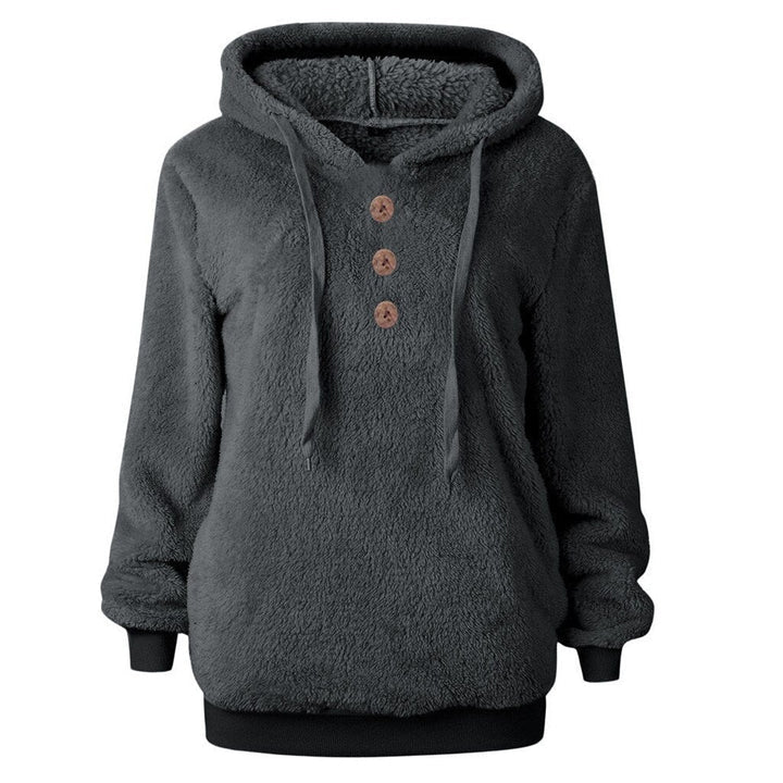 Women's hooded fleece sweatshirt, Susi, fluffy