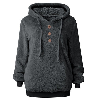 Women's hooded fleece sweatshirt, Susi, fluffy