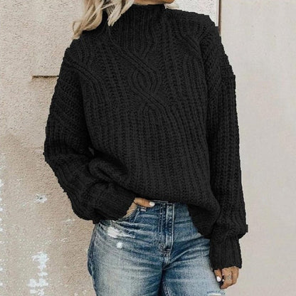 Women's Winter Sweater | With High Collar and Pattern