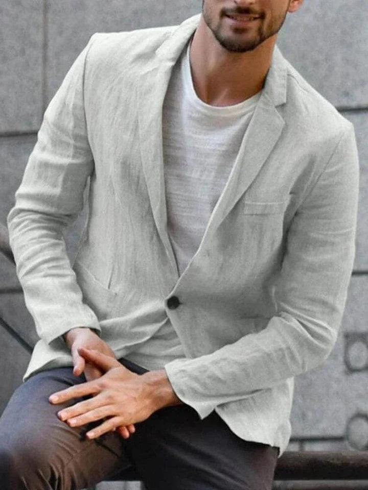 Trendy linen blazer for the modern man