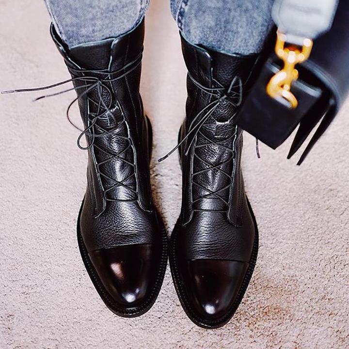 Chic Cozy Leather Ankle Boots