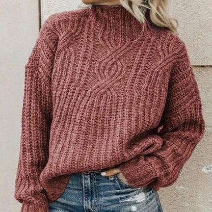 Women's Winter Sweater | With High Collar and Pattern
