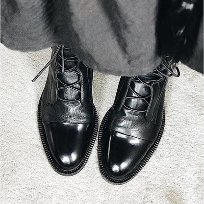 Chic Cozy Leather Ankle Boots