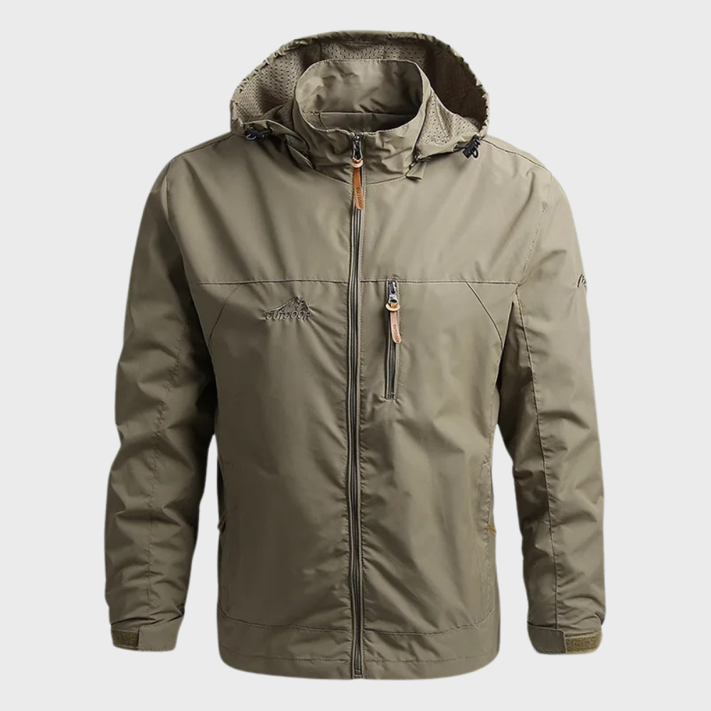 Casual Style Waterproof Hooded Rain Jacket for Men