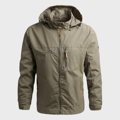 Casual Style Waterproof Hooded Rain Jacket for Men
