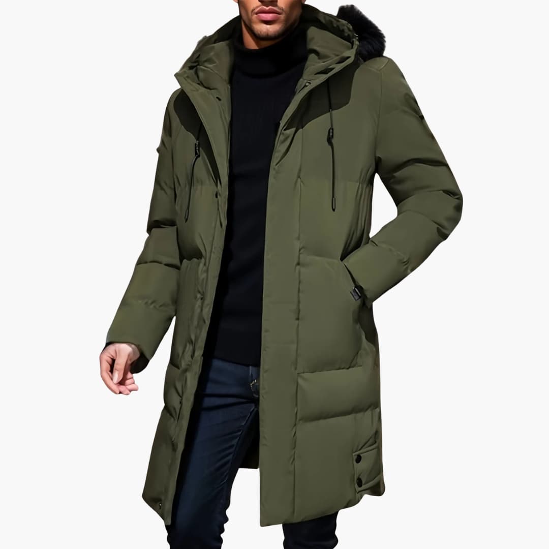 Warm Waterproof Parka for Men with Adjustable Hood - Olytrend