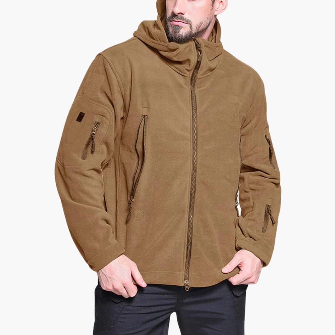 Warm Mens Multi Pocket Fleece Coat