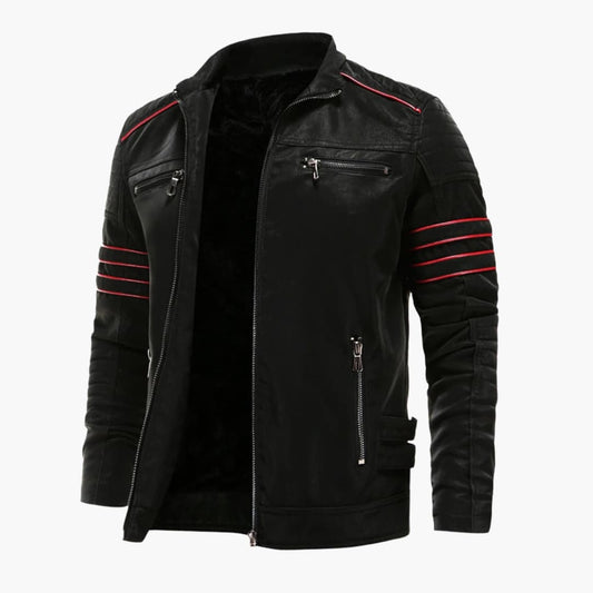Waterproof Zip Up Mens Jacket with Shoulder Stripes - Olytrend