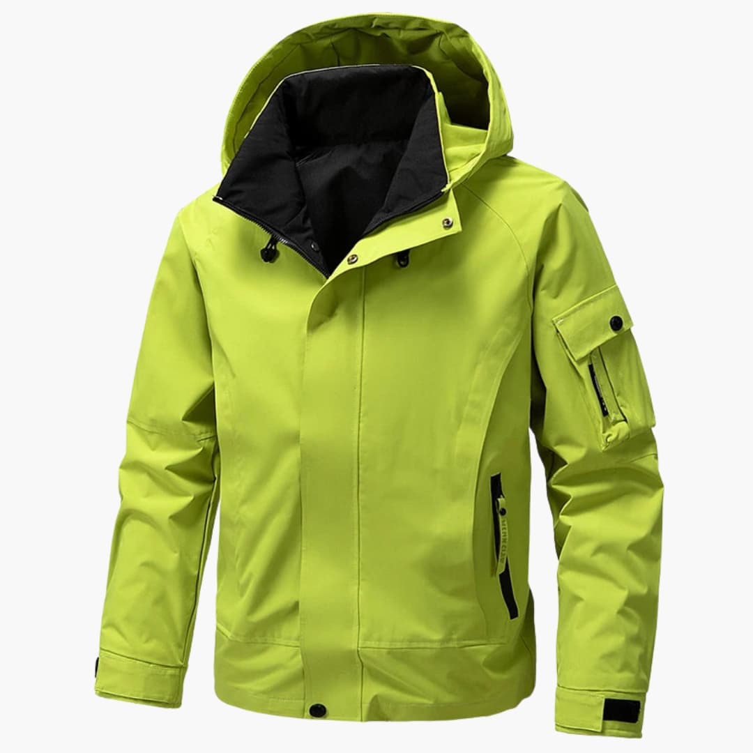 Waterproof Hooded Zip Up Mens Jacket with Pockets - Olytrend