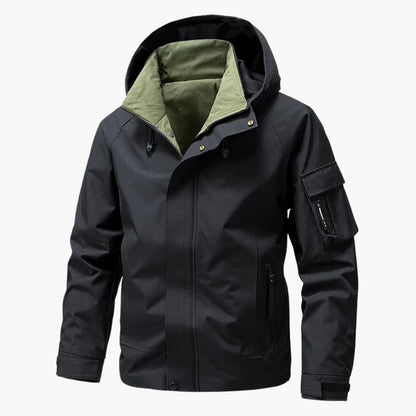 Waterproof Hooded Zip Up Mens Parka Jacket