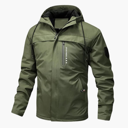 Waterproof Zip Up Mens Hoodie Jacket with Pockets - Olytrend