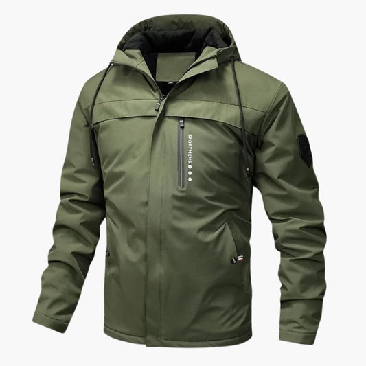Waterproof Zip Up Mens Hoodie Jacket with Pockets - Olytrend