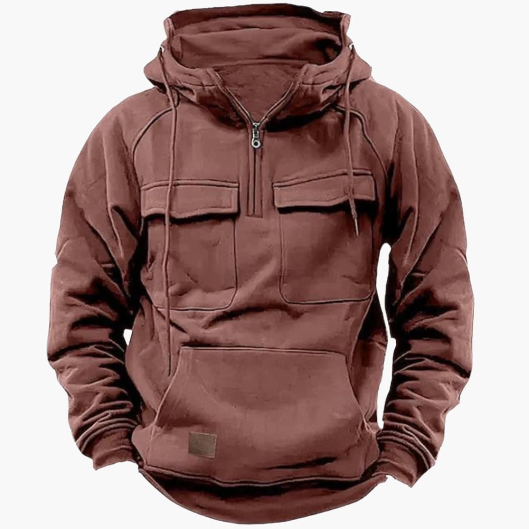 Casual Zip Up Hooded Sweatshirt with Pockets