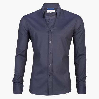 Casual Zip Up Mens Long Sleeve Shirt