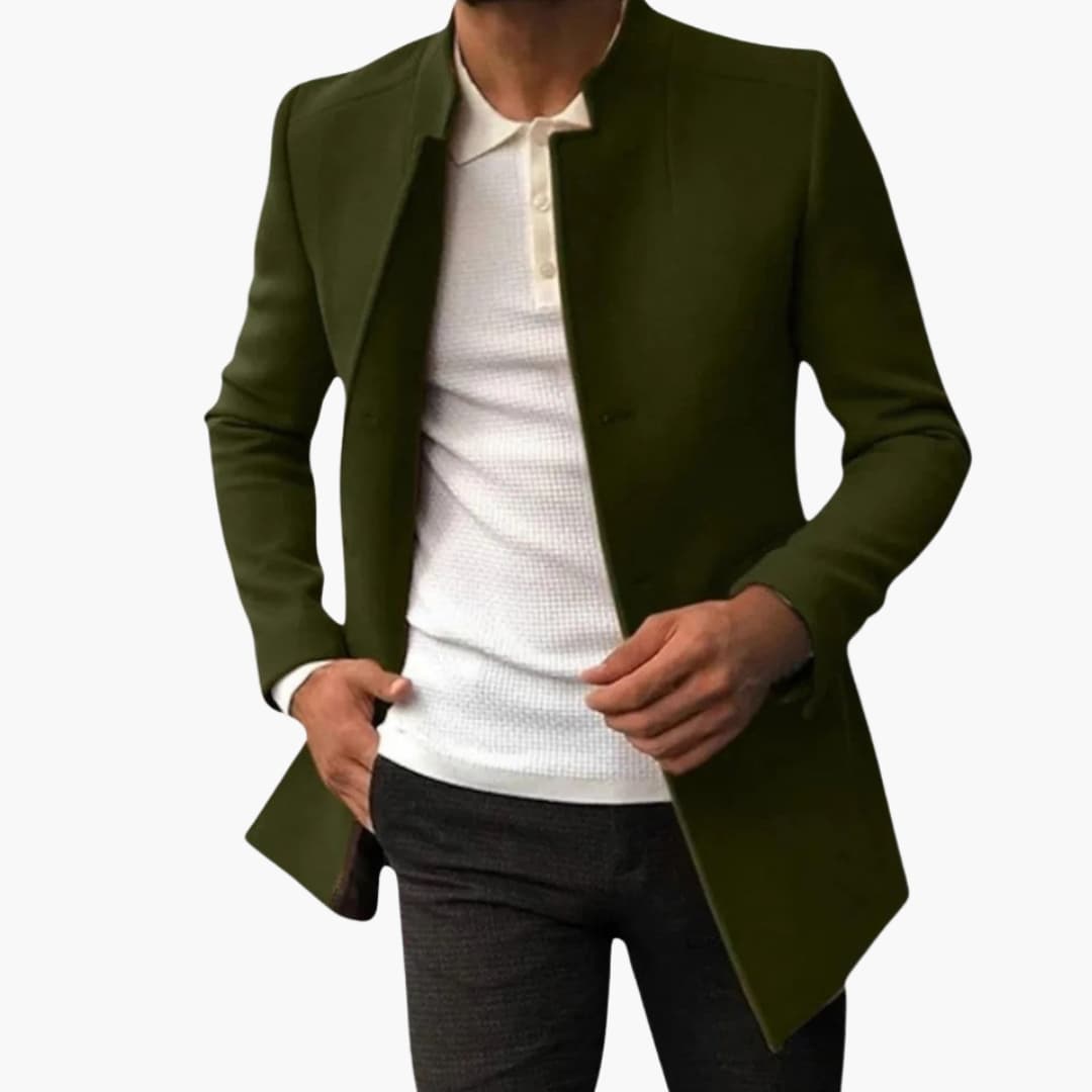 Warm Mens Winter Coat with Pockets and Buttons