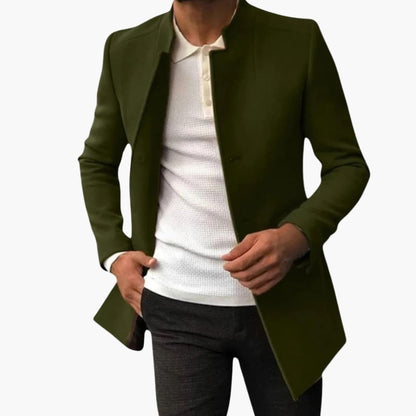 Warm Mens Winter Coat with Pockets and Buttons