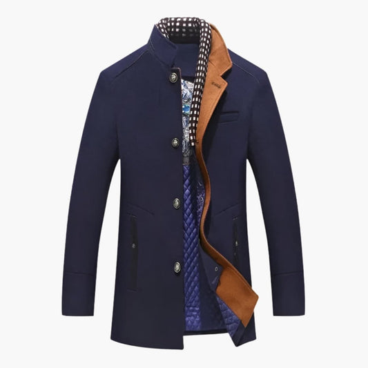 Warm Men's Parka with Fitted Collar - Olytrend
