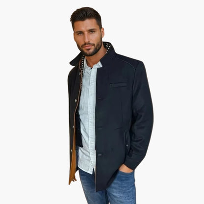 Warm Men's Parka with Fitted Collar