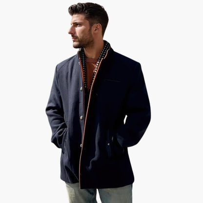 Warm Men's Parka with Fitted Collar