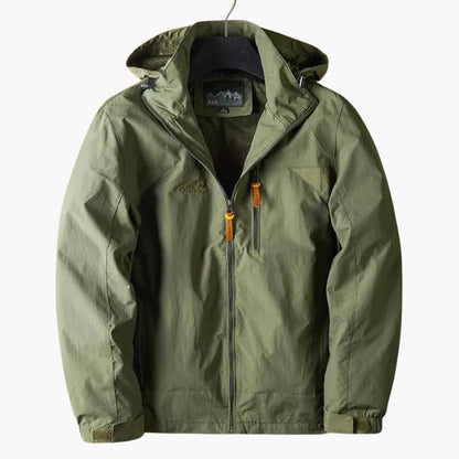 Waterproof Mens Jacket with Hood and Zip Pockets