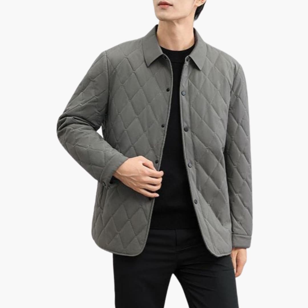 Warm Padded Men's Coat with Collar - Olytrend