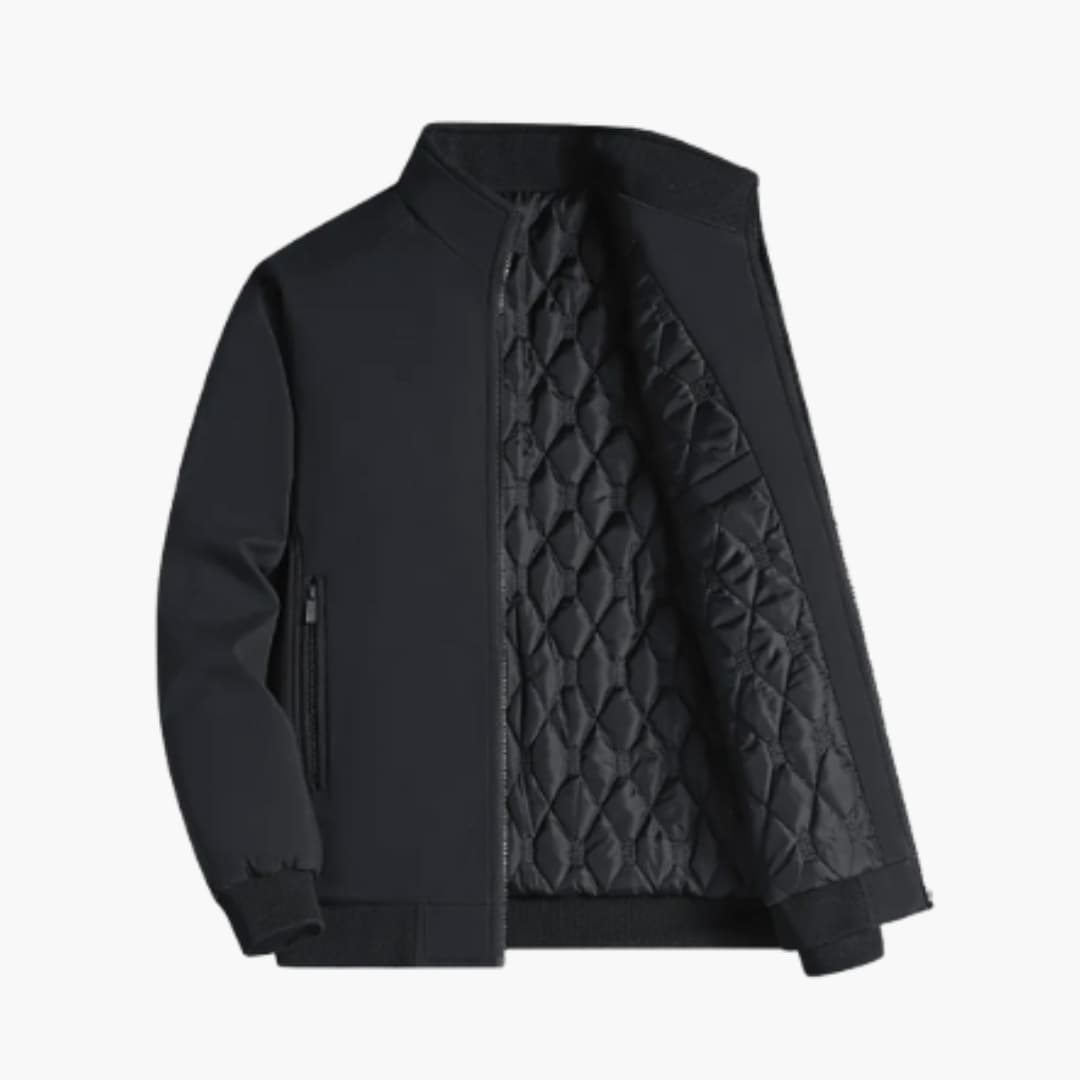 Warm Men's Quilted Coat with Collar