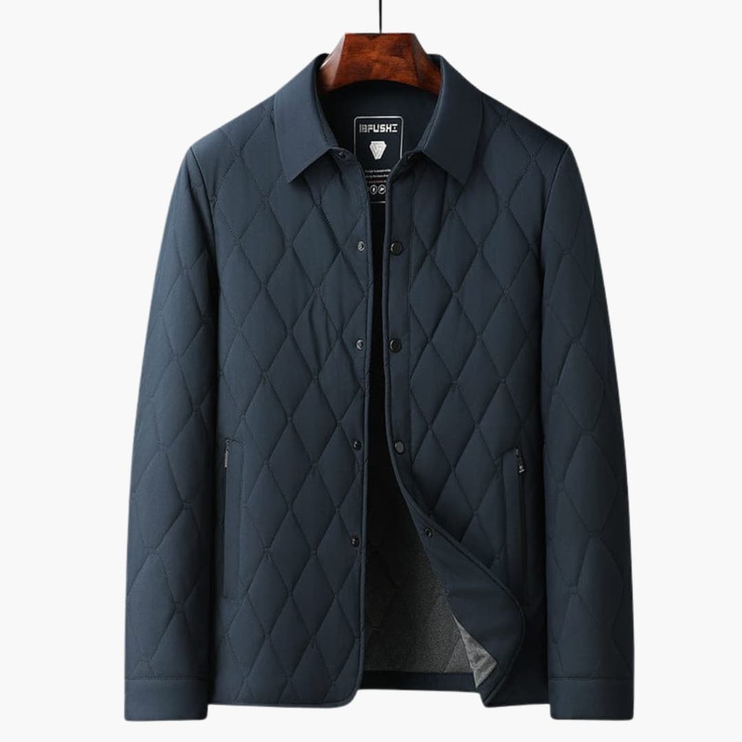 Warm Padded Men's Coat with Collar