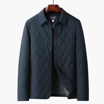 Warm Men's Quilted Coat with Collar